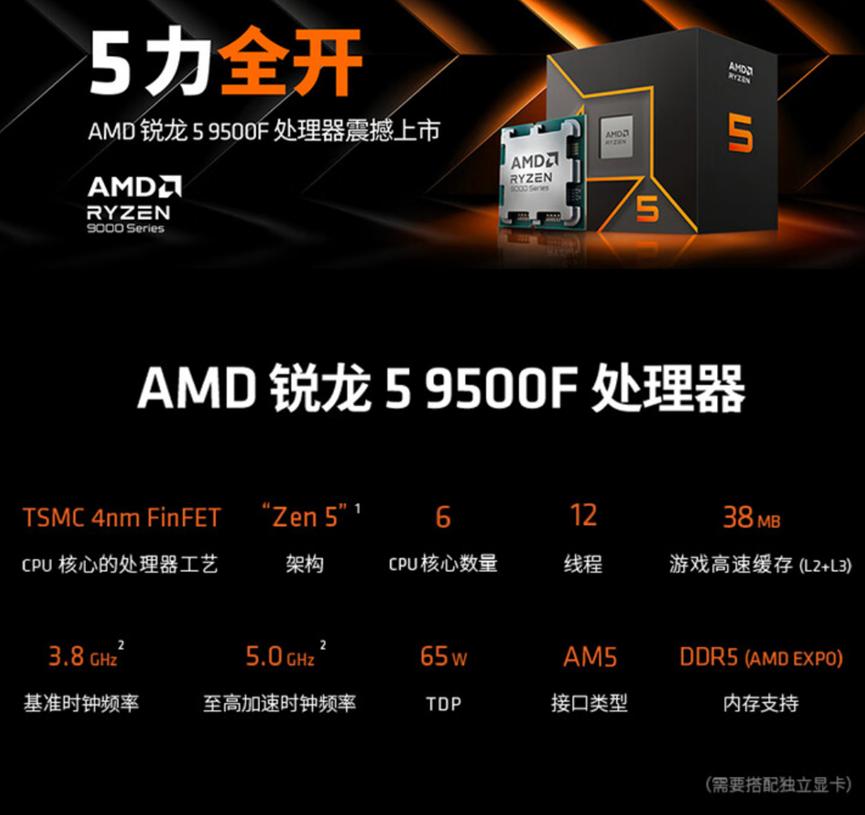 AMD R5 9500F_AMD处理器_R7 9700F